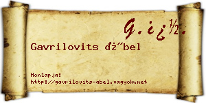 Gavrilovits Ábel névjegykártya