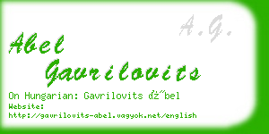 abel gavrilovits business card